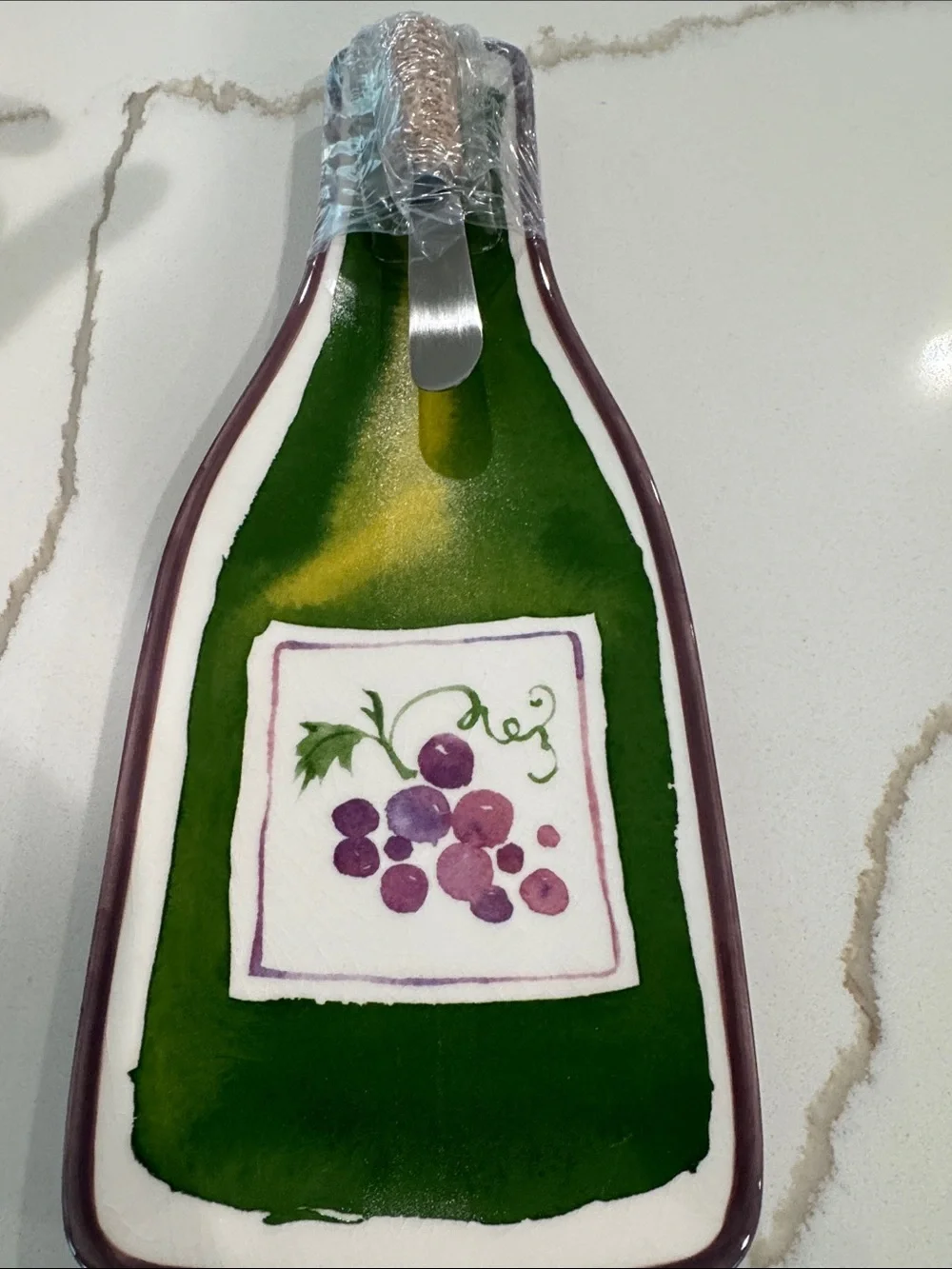Hallmark Winebottle Shape Servering Plater with Spreader NWOT